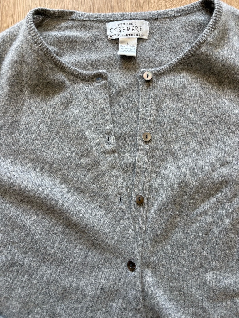 Sutton Studio 100% Cashmere Button Front Sweater - Picture 3 of 5